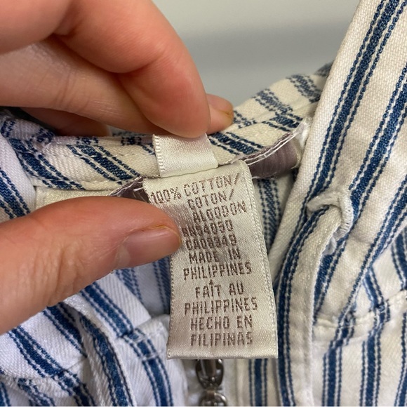 Jones New York Sport Nautical Stripe Sleeveless Hoodie Vest - Picture 6 of 6